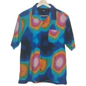 Edwin Terahertz Heat Map Tie Dye Shirt Mens Medium Multicolor Cotton Button Up